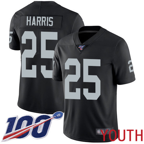 Oakland Raiders Limited Black Youth Erik Harris Home Jersey NFL Football #25 100th Season Vapor Jersey
